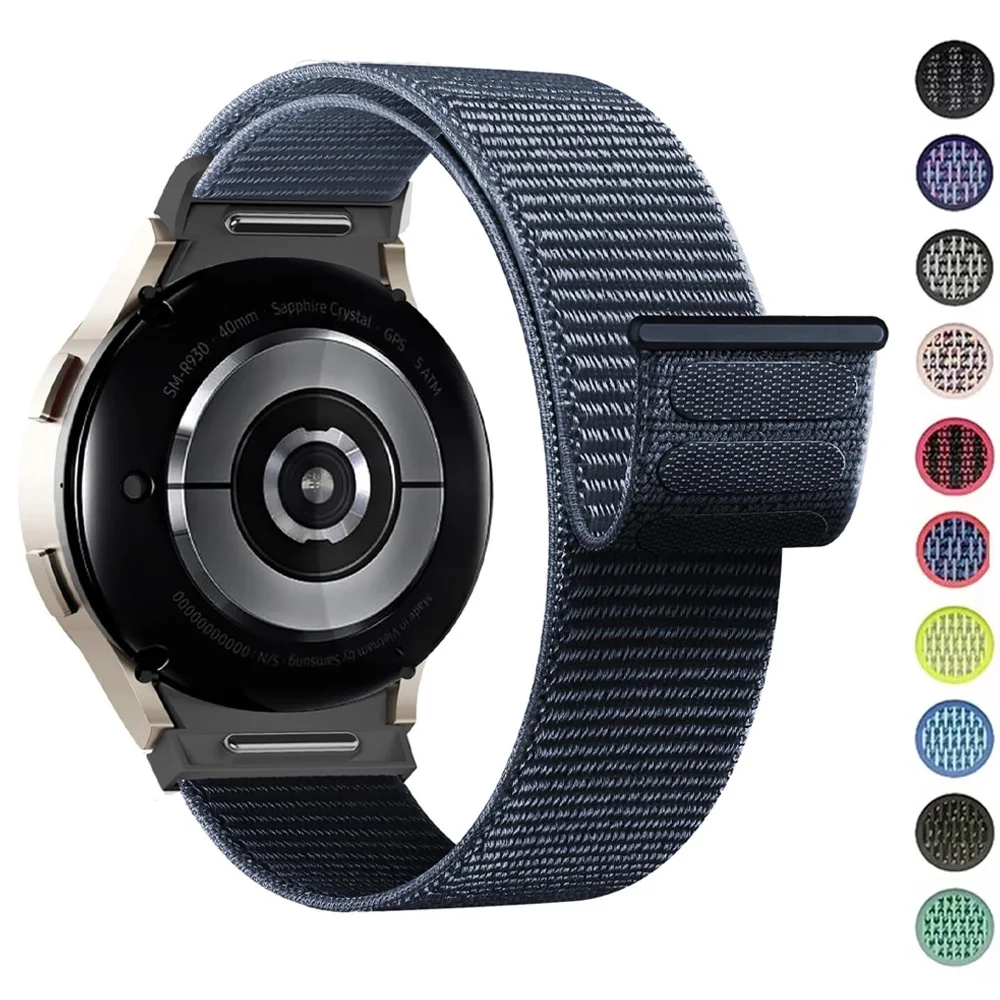 No gaps Band For Samsung Galaxy Watch 7 6 FE 4 Classic 5 pro 44mm 40mm 47mm 45mm Nylon Loop bracelet correa Galaxy Watch 7 Strap