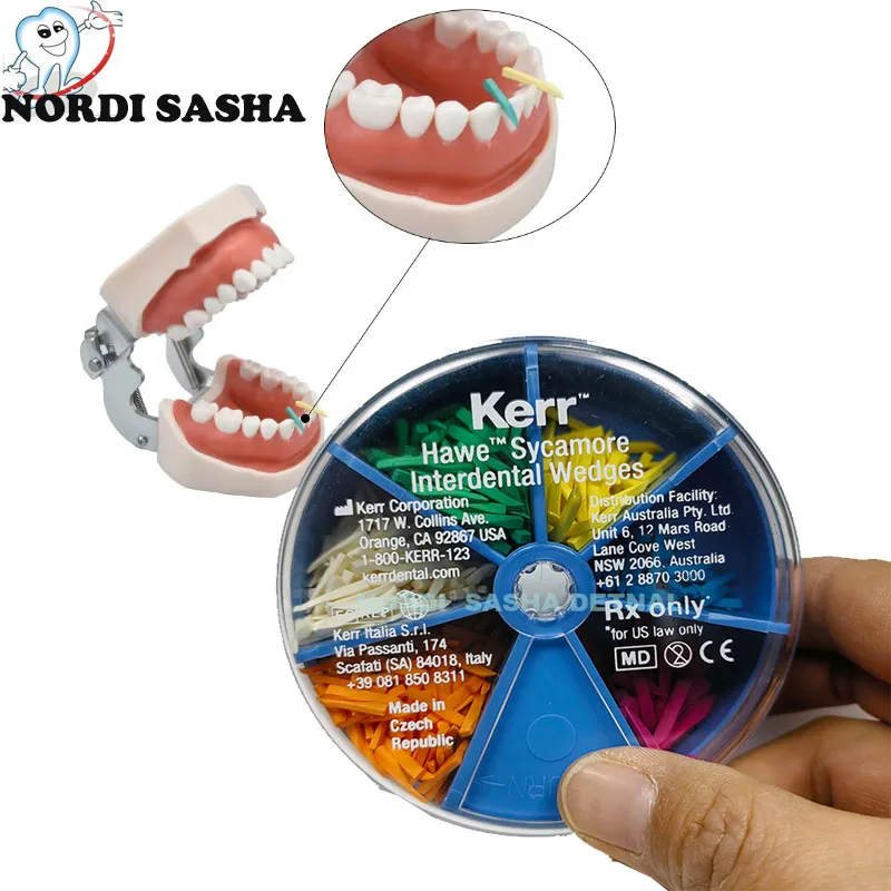 

Disposable Dental Wood Wedges Kerr Hawe Interdental Wedges 500Pcs/Box REF:826 Dentistry Gap Retainer Orthodontic Treatment