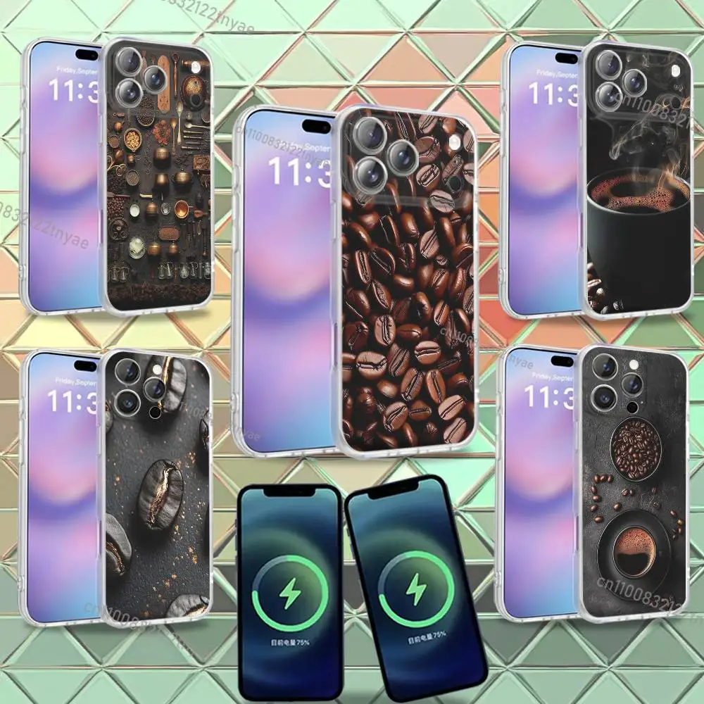 

Coffee and coffee beans For iPhone 17,12,11,14,13,15,16,Plus,Air,Pro,Max,E,Mini for Magsafe Magnetic Frosted Phone Case