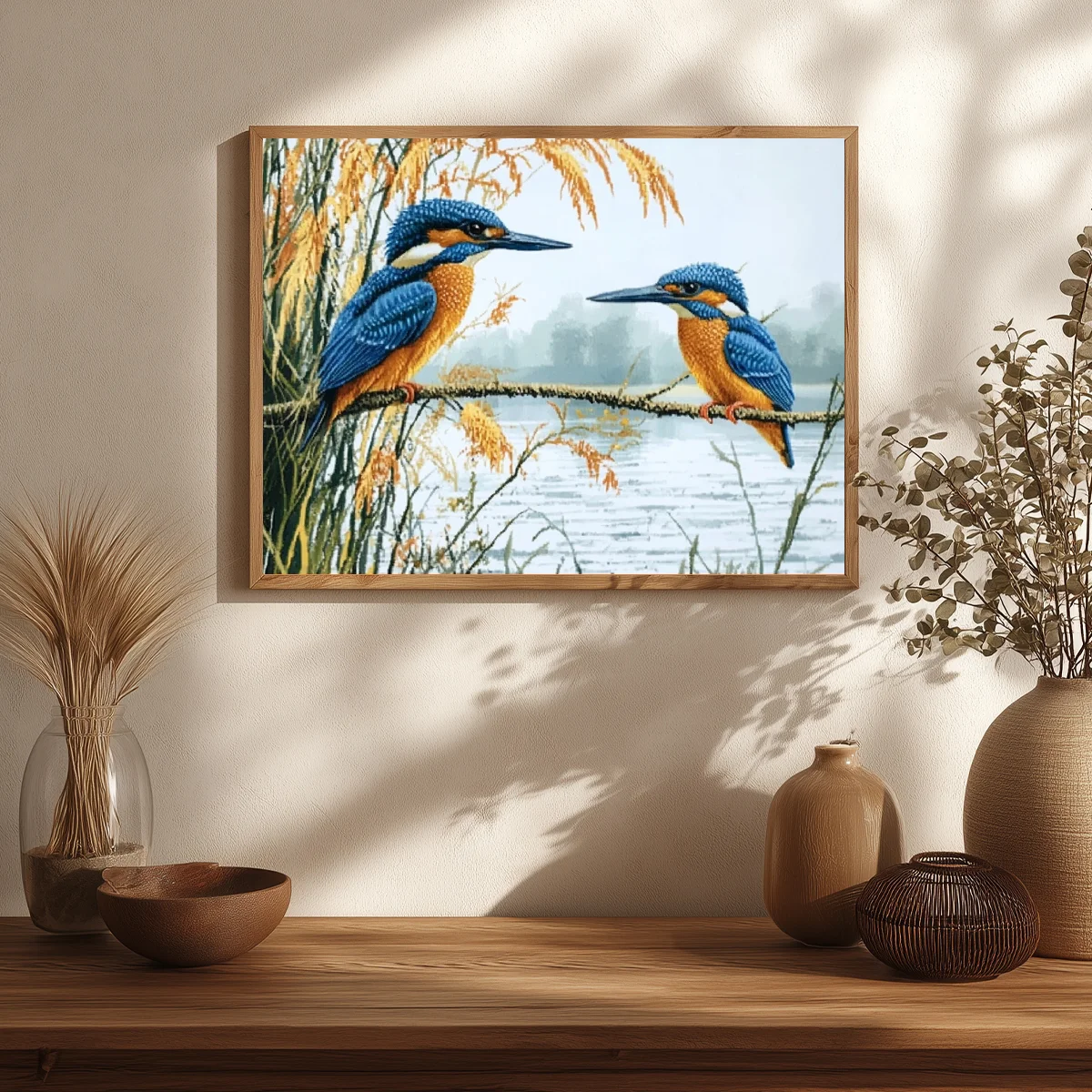 1PC 30X40CM/11.8X15.7in, 11CT/14CT Cross Stitch Kit DIY Valentine's Day Gift Embroidery Set for Festival, Two Birds