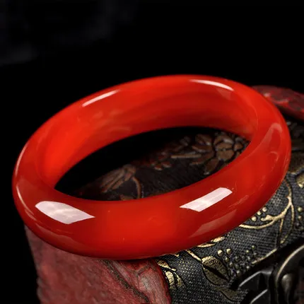 Chinese Charm Natural Red Agate Handcarved Bracelet Jade Hand Ring Exquisite Jewelry Fashion Bangle Exquisite Holiday Gift