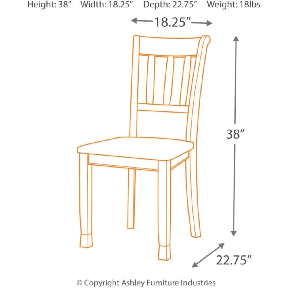 Owingsville Silla auxiliar moderna para comedor de granja, juego de 2, negro y marrón