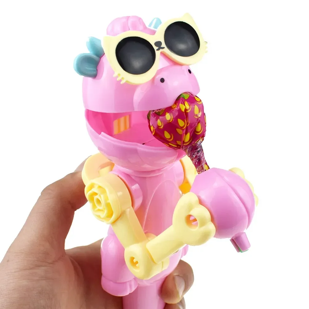 1PCS Kreative Lollipop Roboter Halter Neuheit Dinosaurier Form Candy Pop Ups Kinder Spielzeug Weihnachten Geschenk für Kinder Lollipop Lagerung