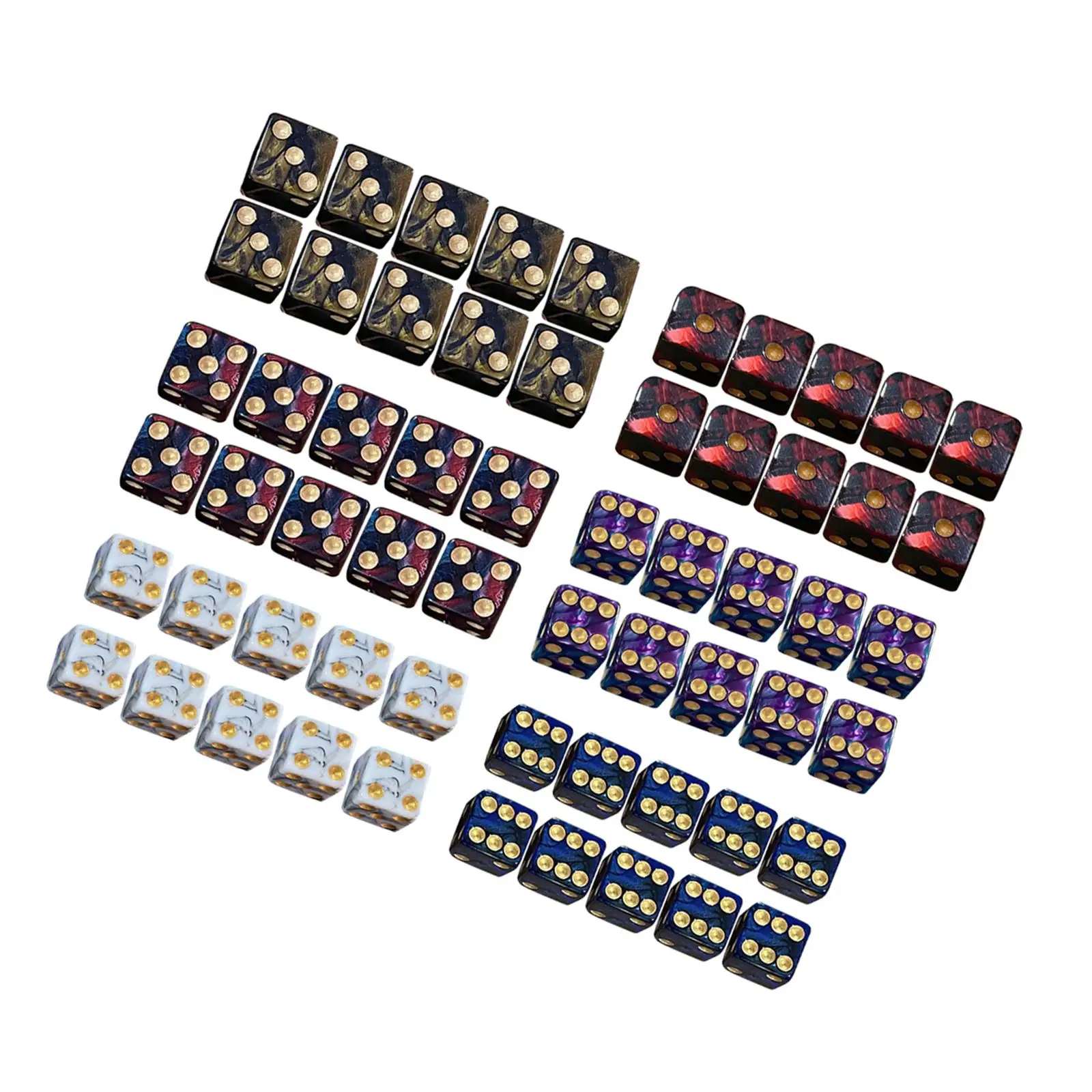 16mm Six Sided Dices Bulk Acrylic Dice for Board Games Card Games Role Playing Props