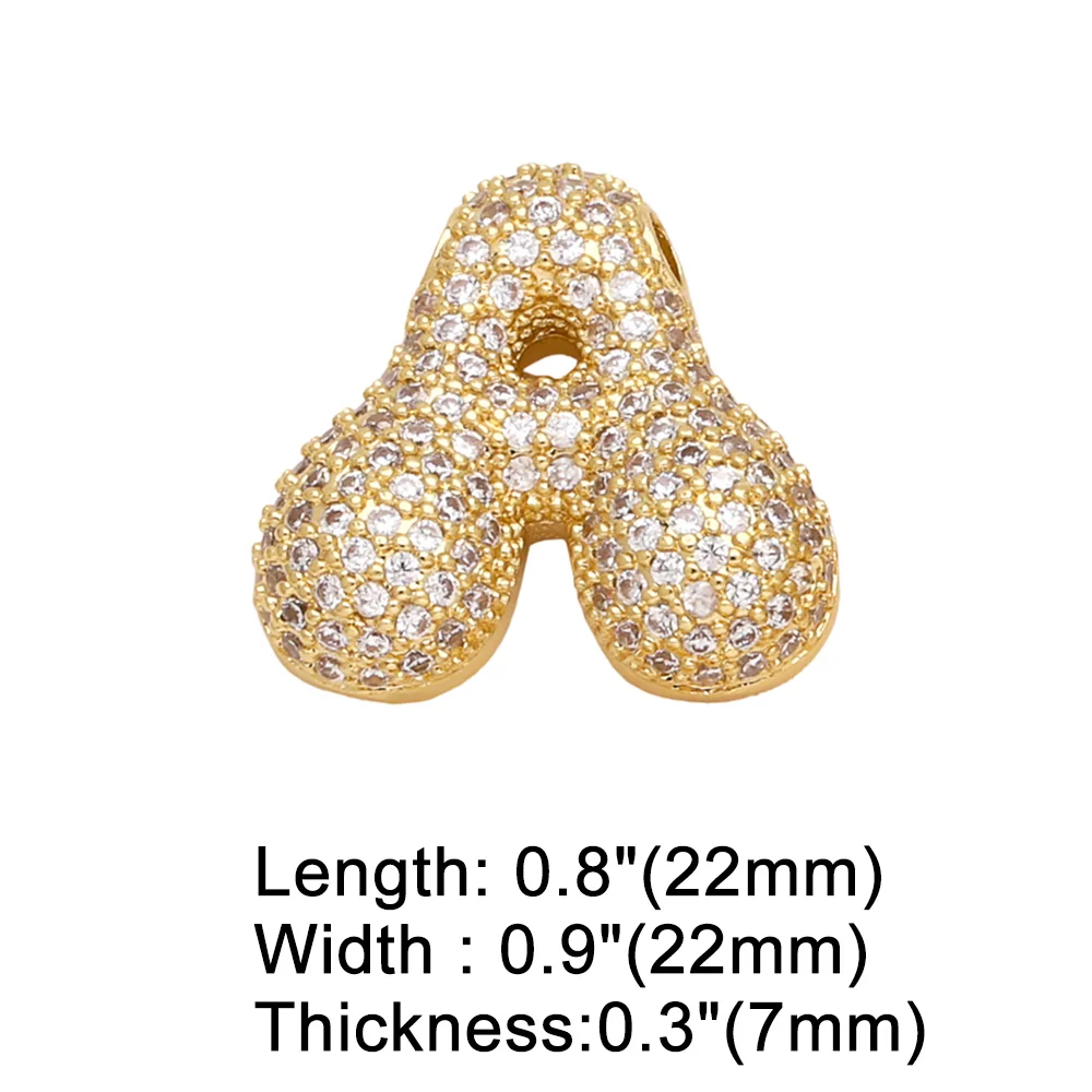 OCESRIO White Crystal Bubble Letter Pendant for Necklaces Ballon Initial Name Custom Necklace Jewelry Making Supplies pdtb594