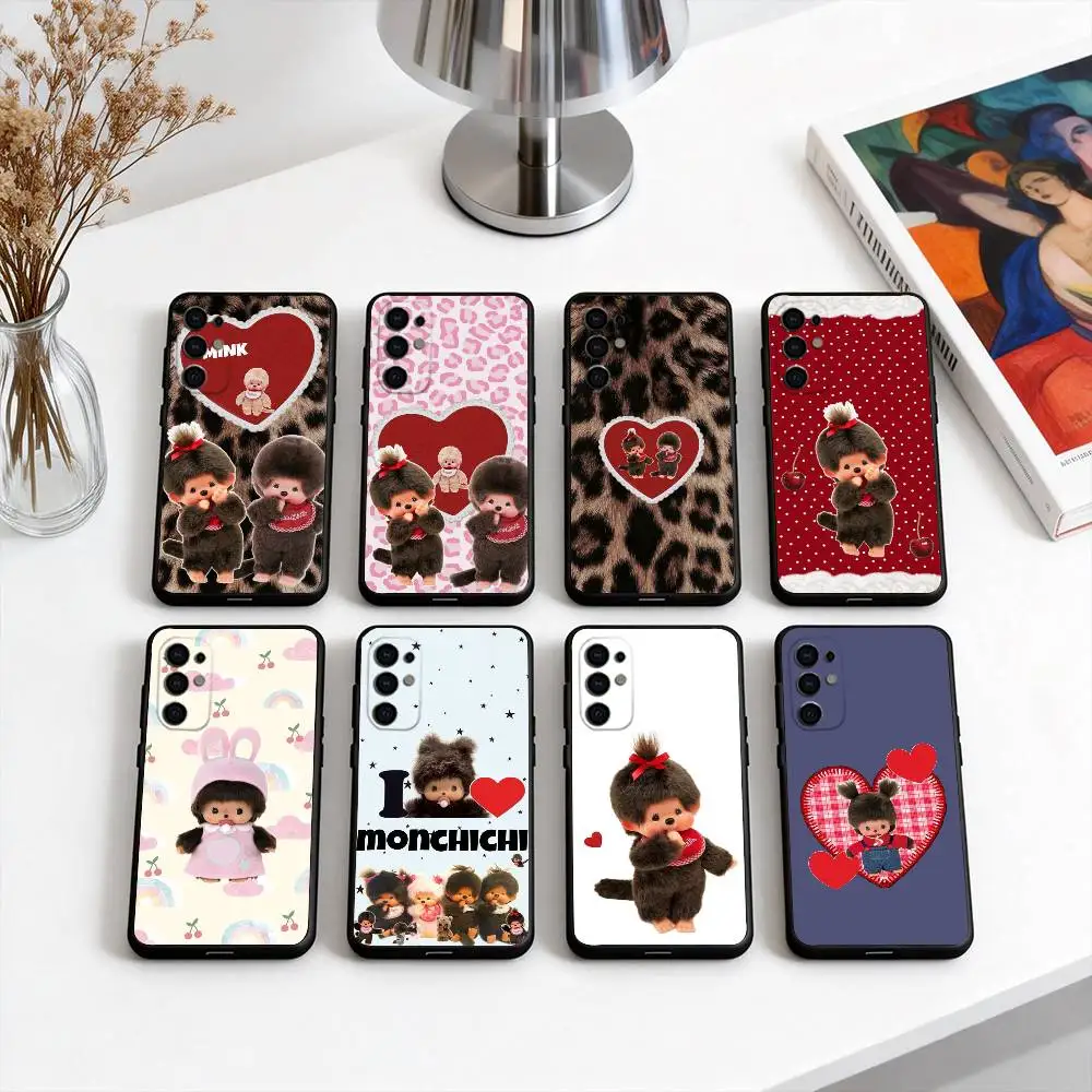 

Cute baby M-monchhichis-s Phone Case Black Silicone Soft For Samsung S25,S24,S21,S22,S23,S30,Ultra,S20,Plus,Fe,Lite