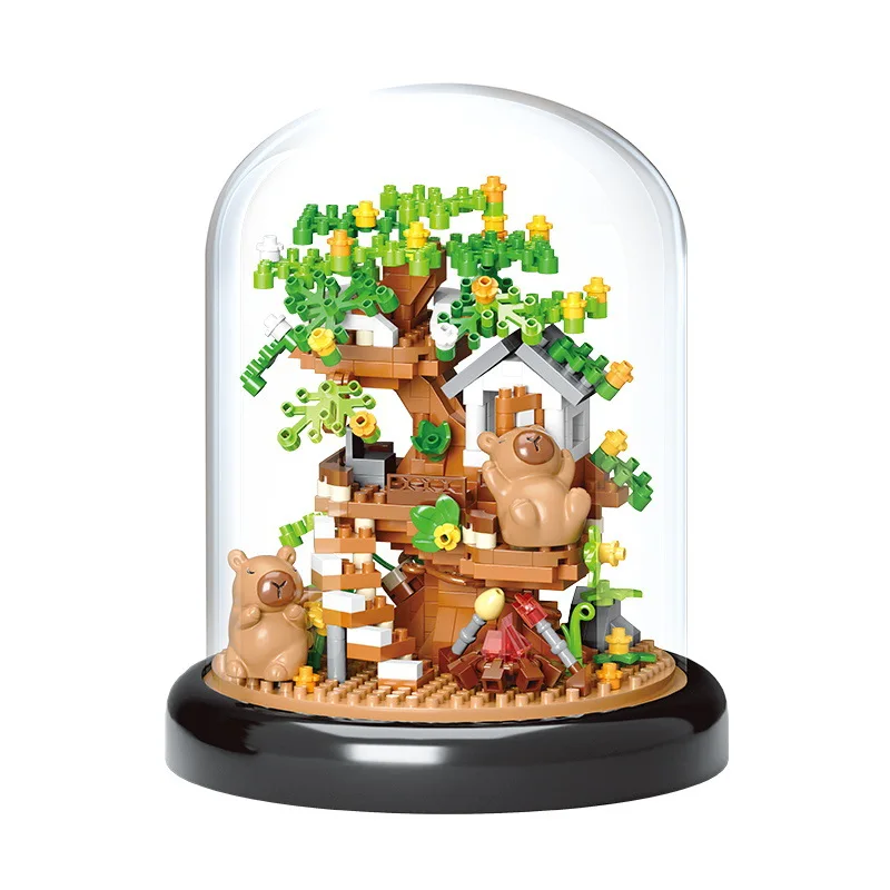 

Adults Micro Tree House Assembly Bricks Constructor Set Flowers Sakura Particle Building Block Toy for Children Diy Set for Kids