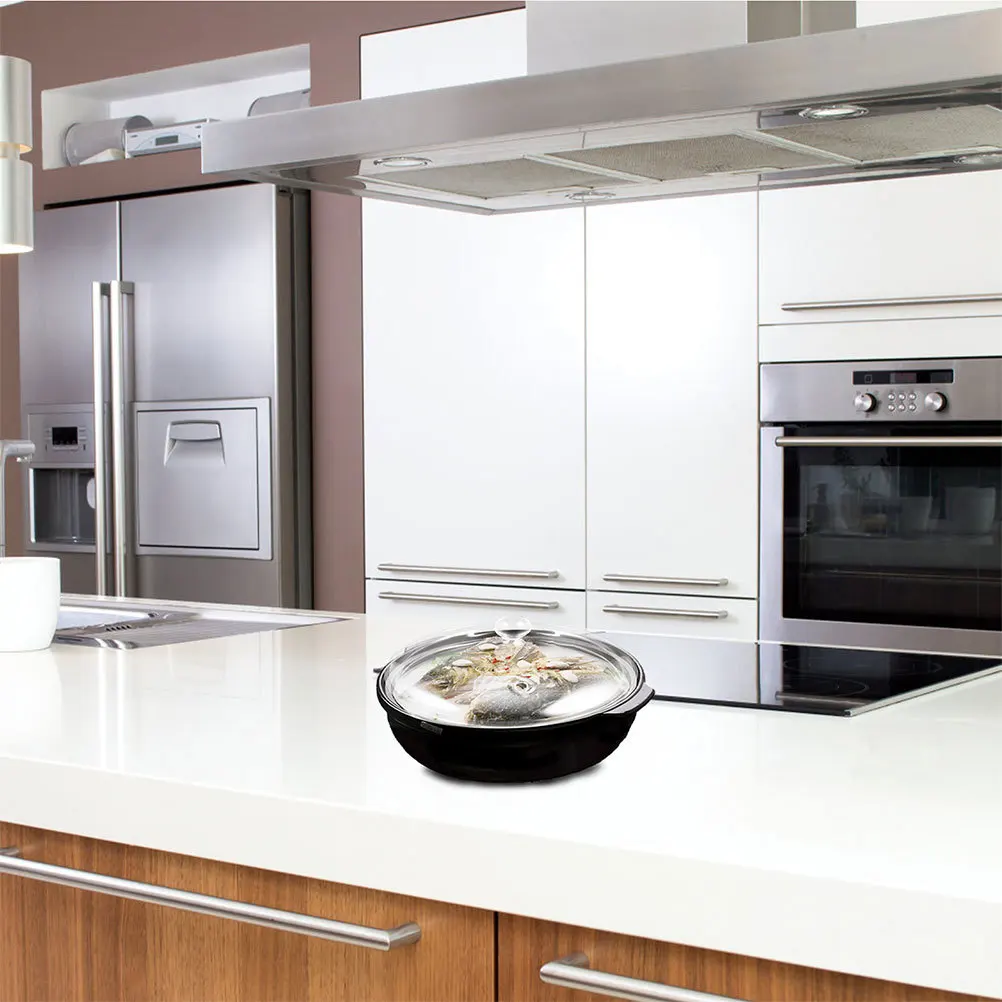

Transparent Glass Lid for Stove Saucepan Noodle Pot Stew Pots Family Size Heat Resistant Kitchen Cooking Glassware
