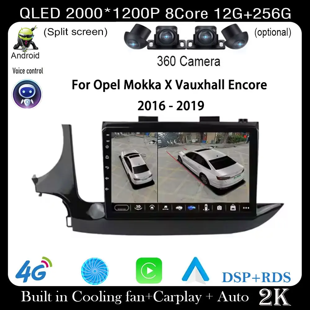 Android 14 Car Rodio For Opel Mokka X Vauxhall Encore 2016 - 2019 Carplay Auto Multimedia Video Player Navigation Head Unit GPS