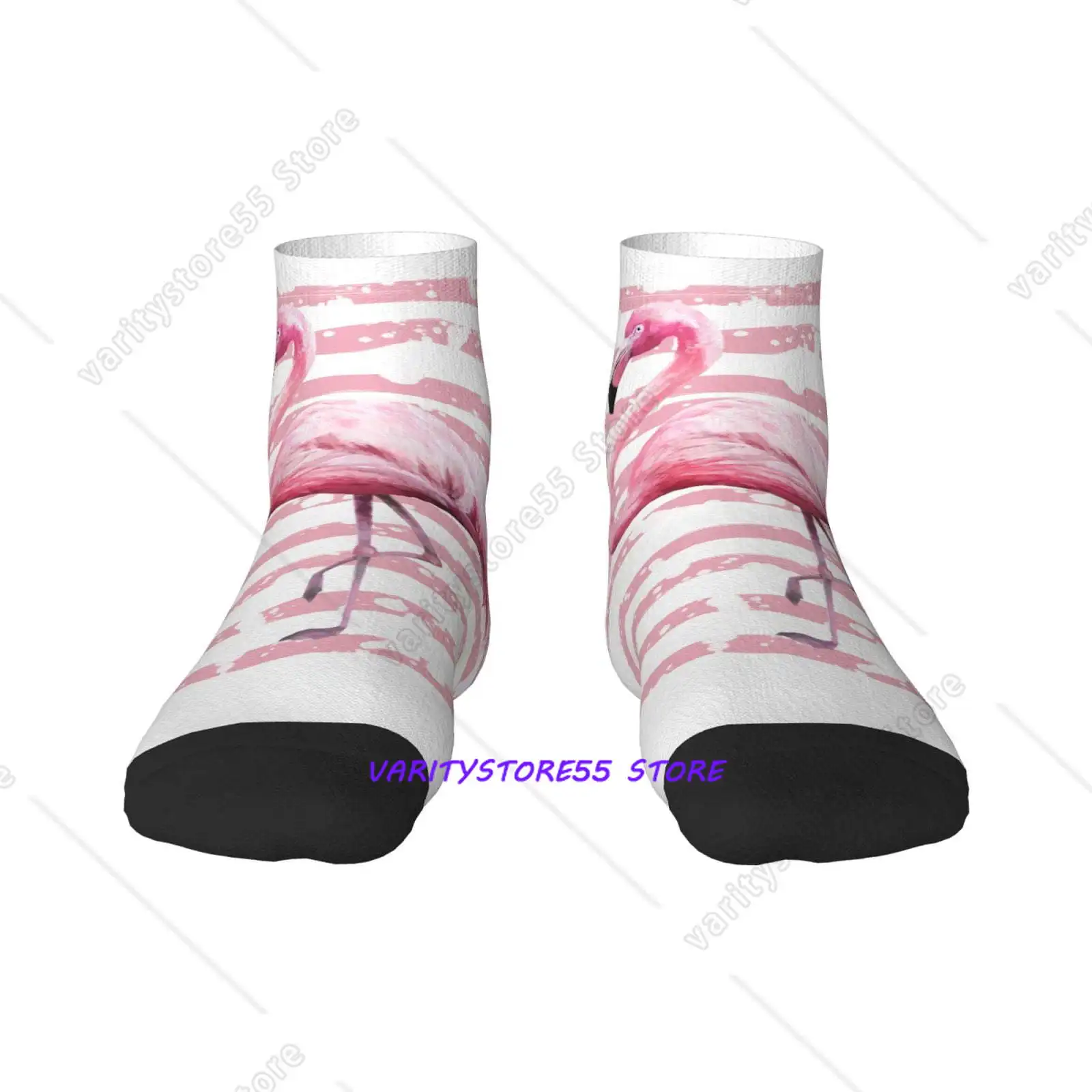 

fashion Flamingo Pattern Crew SocksToe Seamed Ankle SocksCotton Cushioned Breathable Athletic Crew Sports Socks