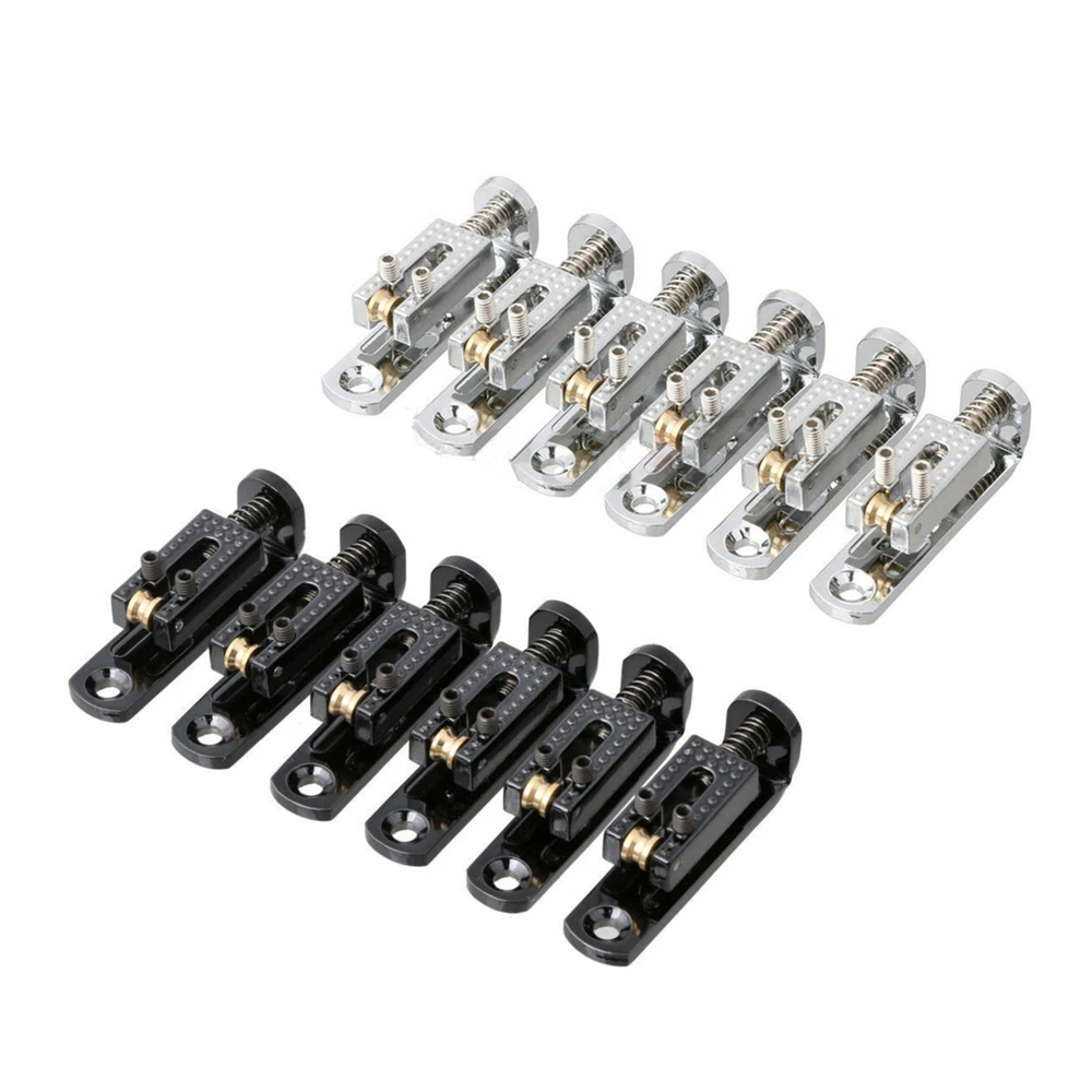 اختياري أسود/فضي دائم جسر معدني الأسطوانة واحدة ل 3-8 سلسلة الغيتار صندوق السيجار الغيتار الأسطوانة السرج جسر الصلب