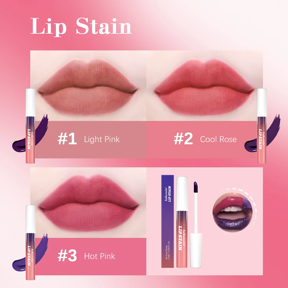 Waterproof Peel Off Lip Stain Long Lasting Pink Lip Tint Transfer Proof Non-stick Cup 3 Colors Lip Stain Women's Cosmetics