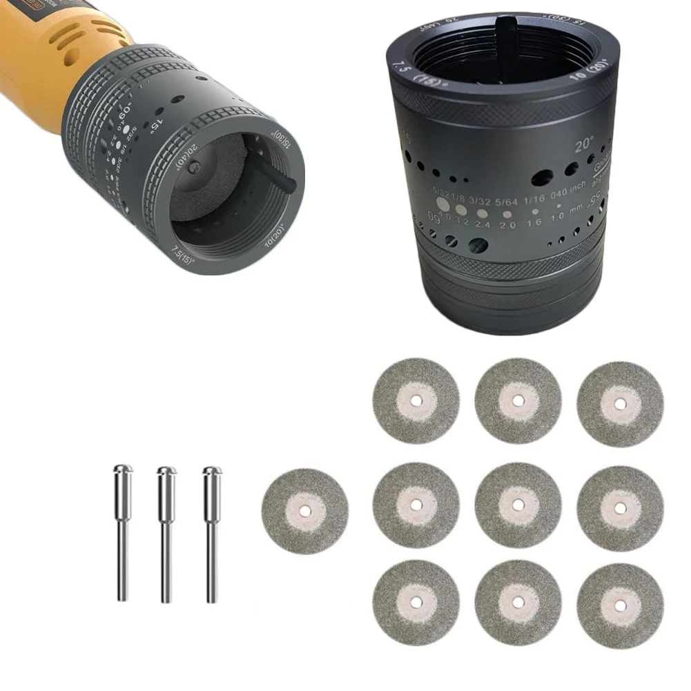 14pcs Tungsten Electrode Sharpener Grinder Head TIG Welding Tool 8 Angled Hole Sharpener Double-sided Grinding Wheels Mandrel