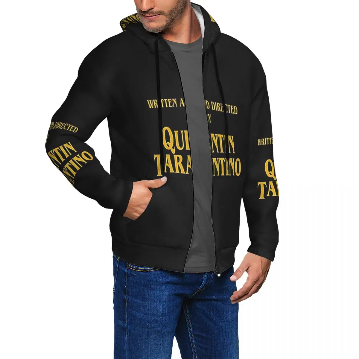 Written And Directed By Quentin Tarantino Zipper Hoodies Hip Hop Pullover Autumn Winter Men Women Sweatshirt Long Sleeve Tops