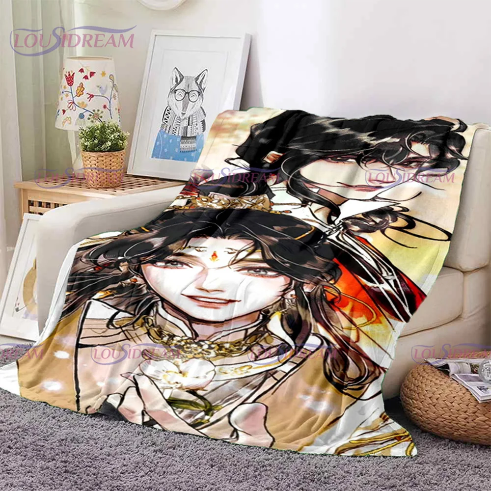 Tian Guan Ci Fu Anime Printed Blankets Heaven Official\'s Blessing BL Popular Warm Throw Blankets for Bedding Lounge Fans Gift