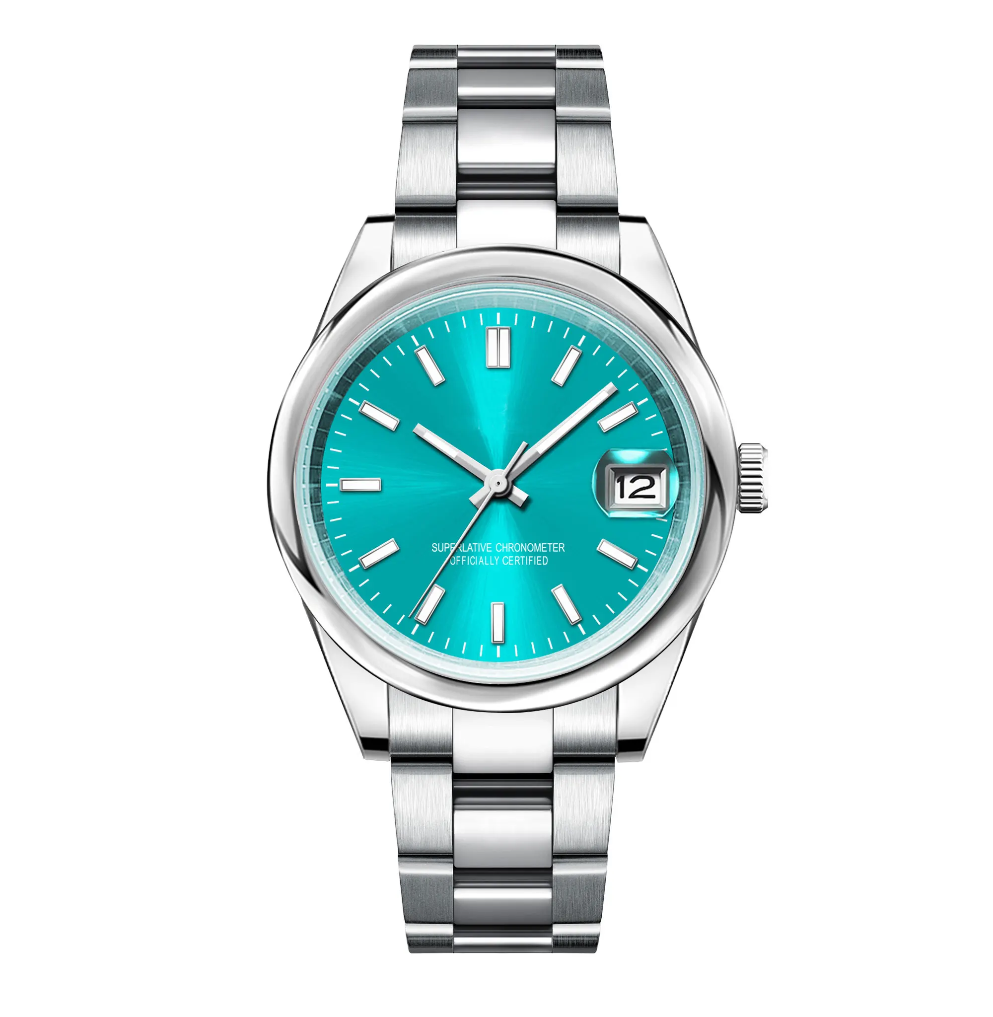 นาฬิกาข้อมือผู้ชายหรูหรา NH35 ขนาด 36 มม./40 มม. หน้าปัดเรียบ กระจกแซฟไฟร์ ระบบอัตโนมัติ Miyota พร้อมโลโก้สั่งทำพิเศษ Reloj Hombre