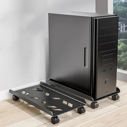 Mobile CPU Stand, Steel PC Tower Stand CPU Holder with Rolling Caster Wheels, Computer Tower Stand Fits Most PC for Home Office