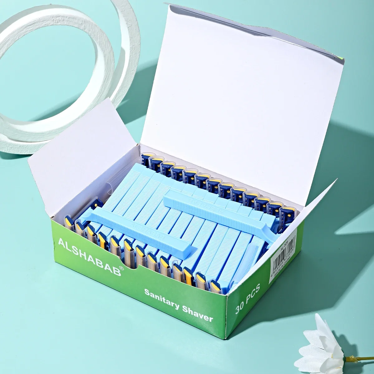 30 قطعة/صندوق ماكينة حلاقة للاستعمال مرة واحدة للنساء ماكينة حلاقة يدوية صحية 1 شفرة حادة للغاية مع رأس مشط للوجه أسفل الساق الذراع بيكيني #3