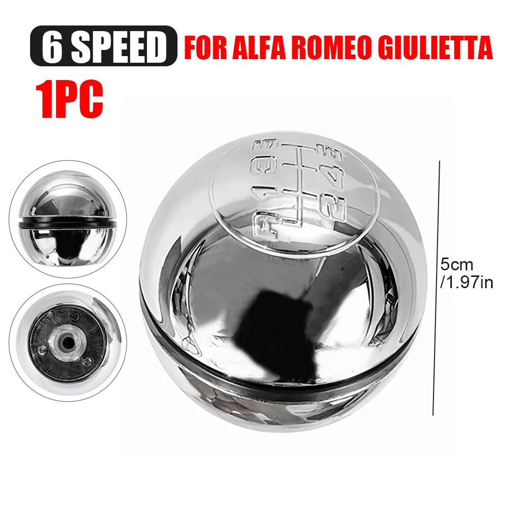 Car 6 Speed Gear Shift Knob Chrome Lever Handball Car Gear Shift Knob For Alfa Romeo Giulietta Car Accessory