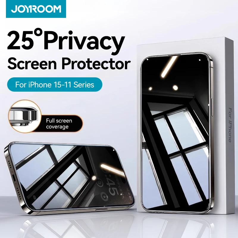 Joyroom 3/2/1pcs Anti-spy Glass for iPhone 15 14 13 12 11 Pro Max Privacy Screen Protector for iPhone 15 Pro Max No Black Edges