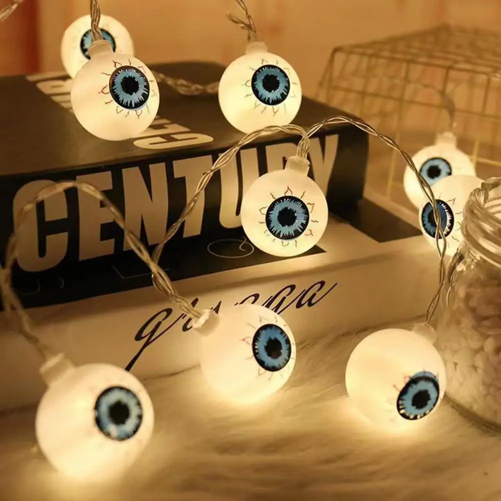 Eyeball Twinkle Lights Halloween Party Lights Spooky Led Eyeball String Lights for Haunting Halloween Decor Twinkling Ghost Eye