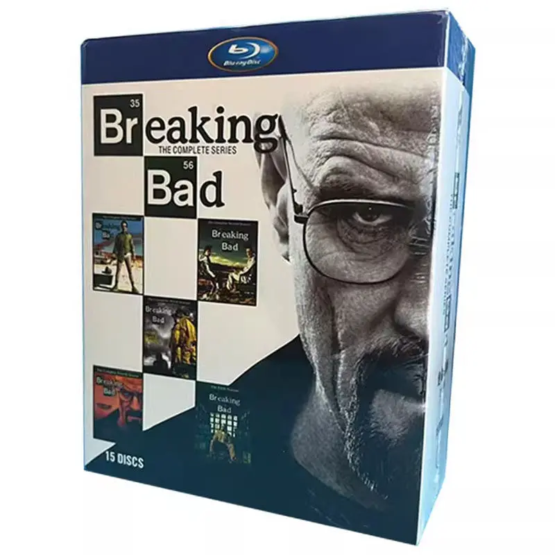 BD Blu-ray de Alta Definición, Serie de TV Estadounidense Breaking Bad, Temporadas 1–5, Set de 15 Discos en Caja