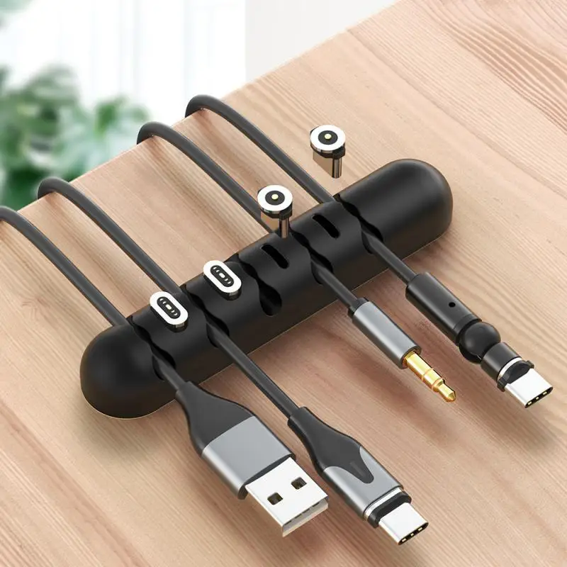 Cable Organizer Silicone USB Cable Winder Flexible Cable Management Clips for Mouse Earphone Holder