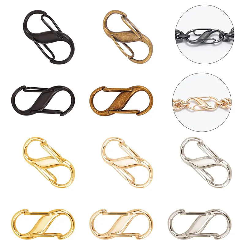 2/5Pcs Adjustable Bag Chain Buckles Metal Chain Link Connector Clasps Tiny Metal Clip Buckles for Bag Chain Accessories