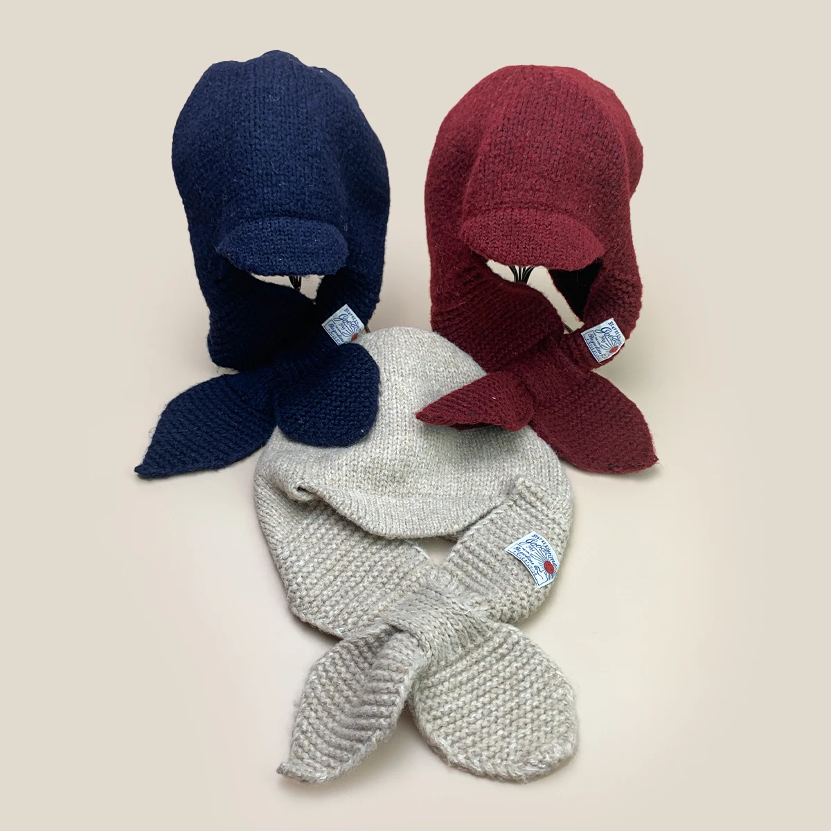 

Korean Simple Patch Letters Knitted Hats New Women Warm Hat and Scarf Integrated Fashion Niche Casual Versatile Outdoor Beanies