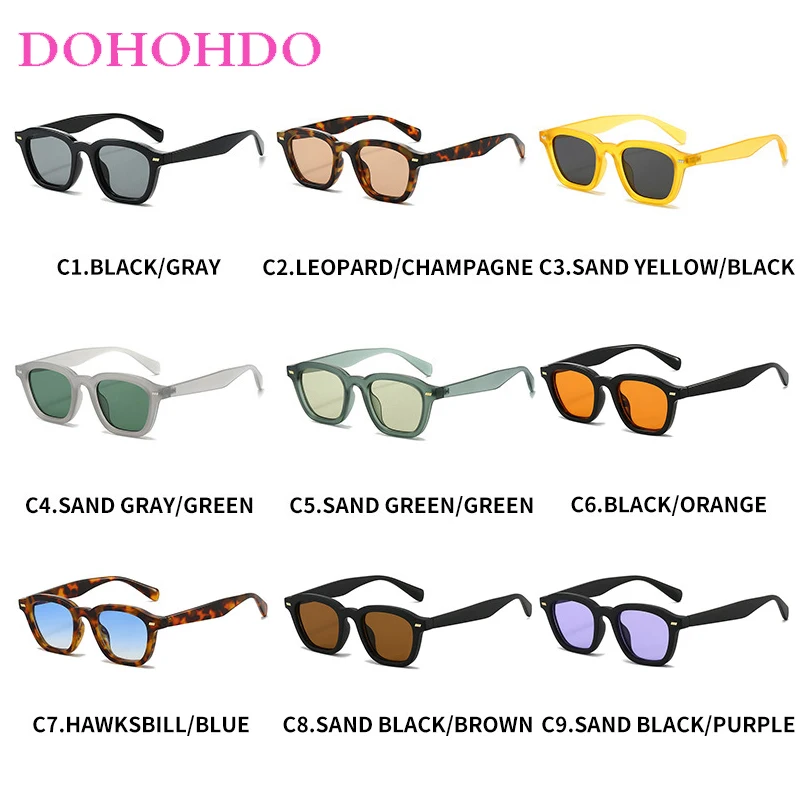 الكلاسيكية شعبية الأرز مسمار إطار مربع النظارات الشمسية النساء الرجال الفاخرة العلامة التجارية تصميم نظارات شمسية الصيف السفر محرك نظارات UV400