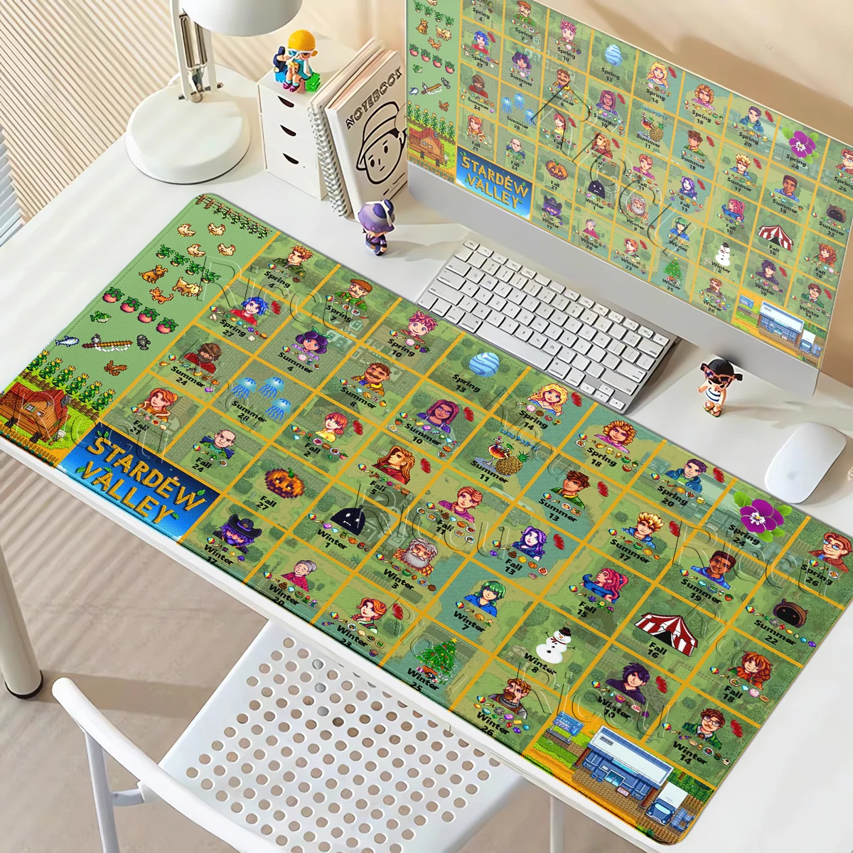 Extended Gaming Mouse Pad Pixel Art Kawaii Anime Table Mat PC Gamer Stardew Valley Mousepad Cartoon Kawaii Keyboard Protect Pads