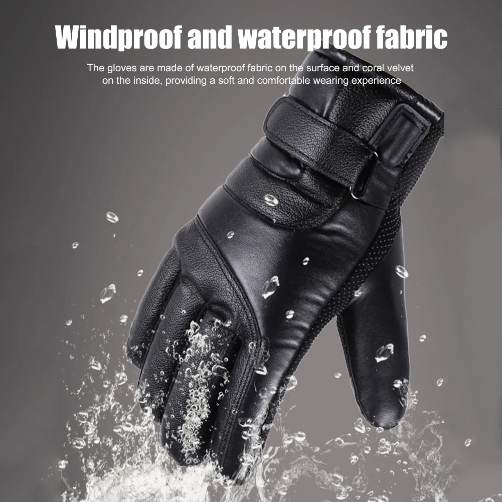 Men Women Thermal Touchscreen Gloves Waterproof USB Heated Gloves Motorcycle Gloves for Skiing Motorcycle Cycling