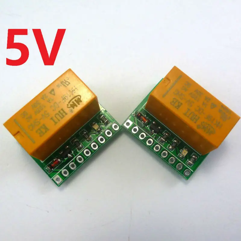 Módulo de relé DPDT de 1 canal, luz ultrapequeña, DC 5V, placa de interruptor doble, Control IO de alto nivel DR21B01, 2 uds.