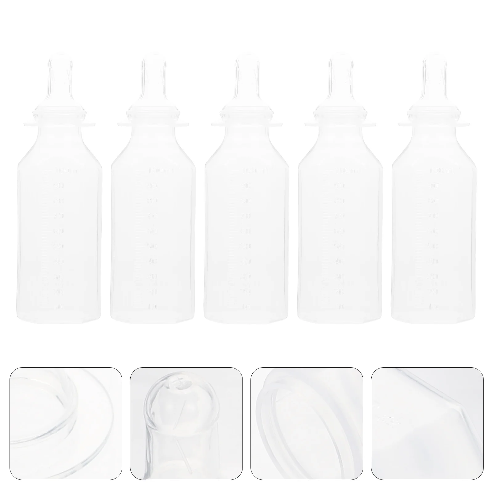 5 Pcs Disposable Feeding Bottle Clear Scale Milk Powder Pacifier Portable Bottles Baby Polypropylene Pp Feeders Newborn