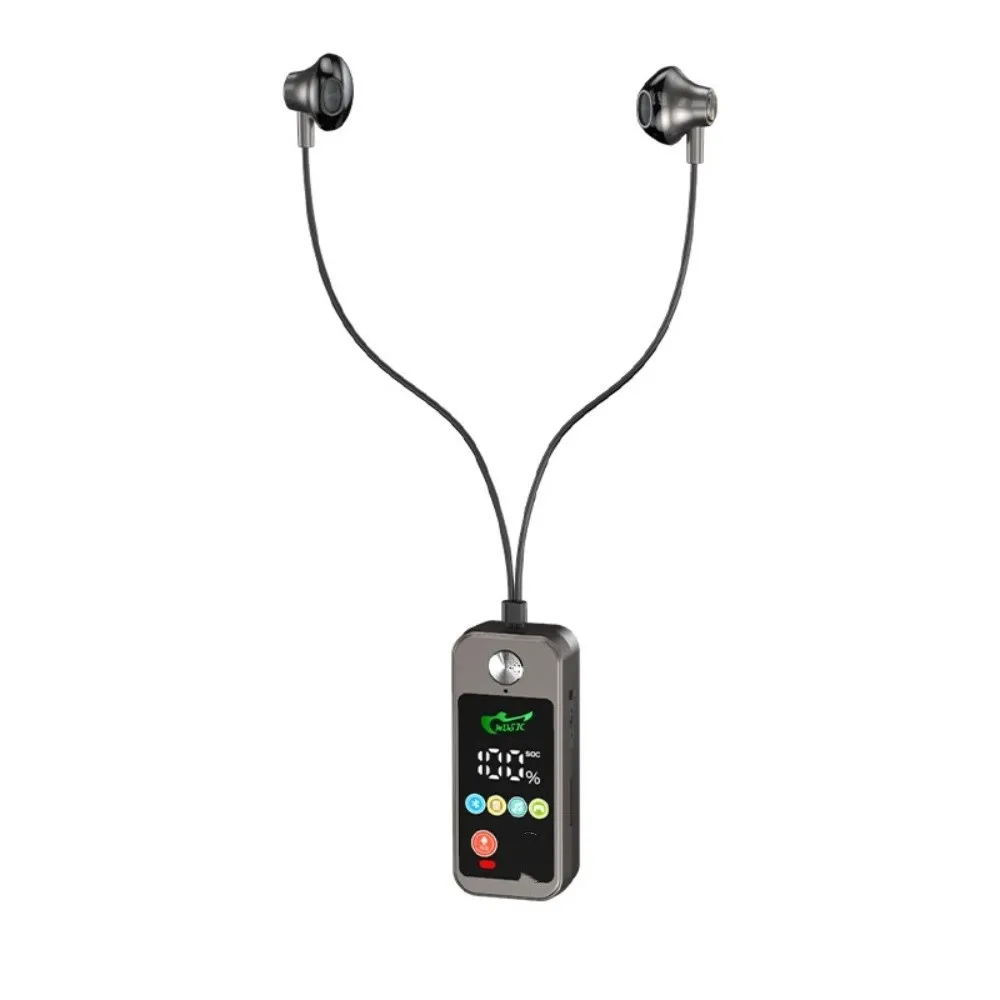 Ultra Long Battery Life Lavalier Bluetooth Earphones LED Screen Card Insertion Bluetooth Headset HD Calling Variable Sound