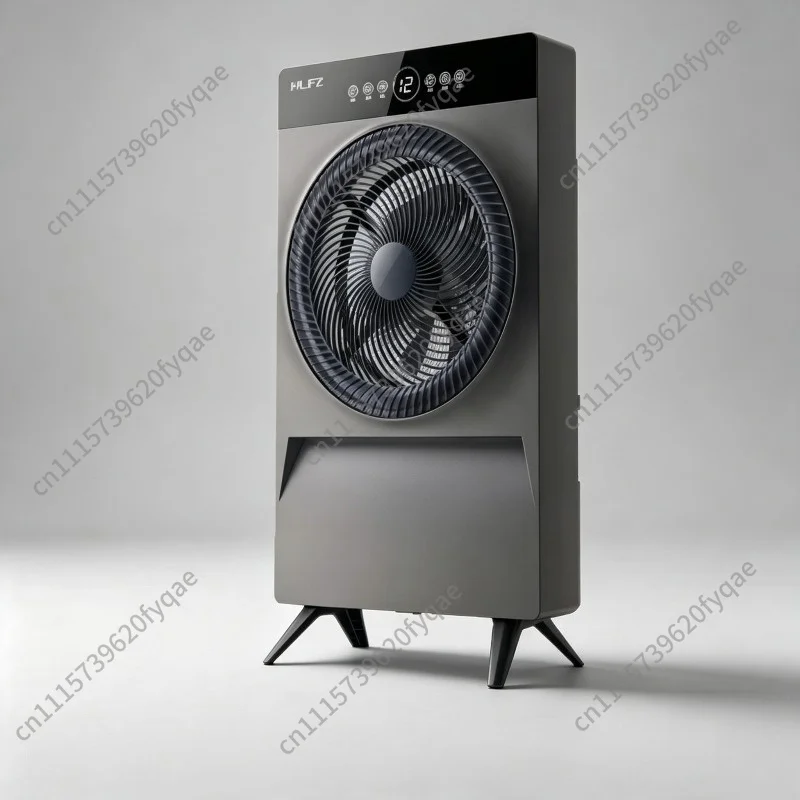 Voice air circulation fan Large wind electric fan Vertical floor fan Timed atomization humidification air cooler