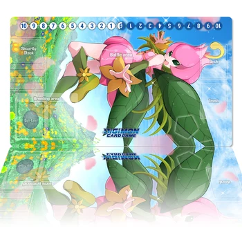 디지몬 플레이 매트 Lilimon DTCG CCG 보드 게임 트레이딩 카드 게임 매트, 애니메이션 마우스 패드, 듀얼 데스크 매트, 게임 액세서리 존, 무료 가방 