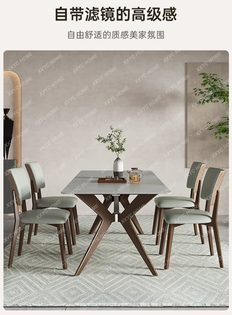 A Rectangle Breakfast Dining Table Luxury Modern Portable Design Dining Table Chairs Wooden Mesa De Comedor Home Furniture