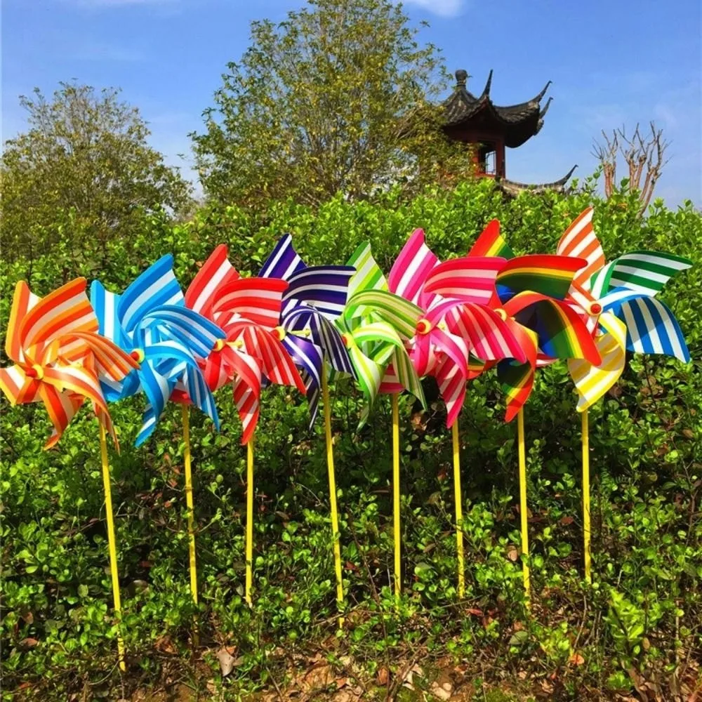 2pcs 30cm Six Leaf Pinwheel Windmill PVC Festival Gift Wind Spinner Outdoor Children's Toys Colorful Wind Windmill