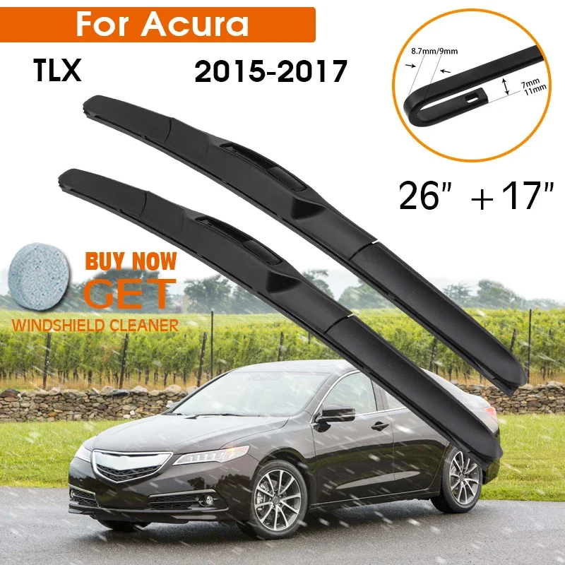 

Car Wiper Blade For Acura TLX 2015-2017 Windshield Rubber Silicon Refill Front Window Wiper 26"+17" LHD RHD Auto Accessories
