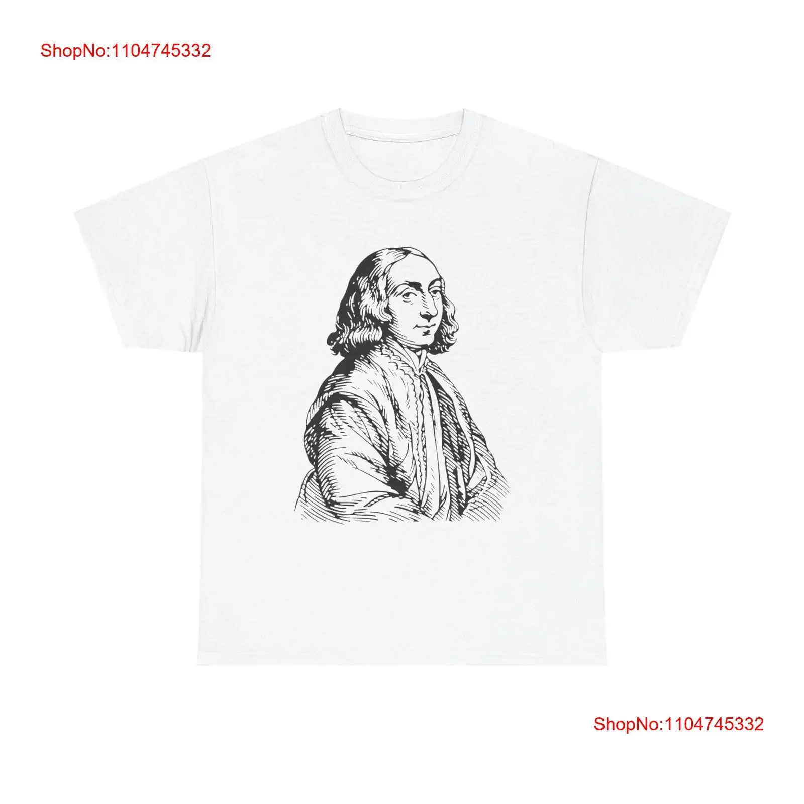 Blaise Pascal camiseta matemáticas ciencia filosofía historia francesa genio retrato vintage lavado transpirable Top para uso diario