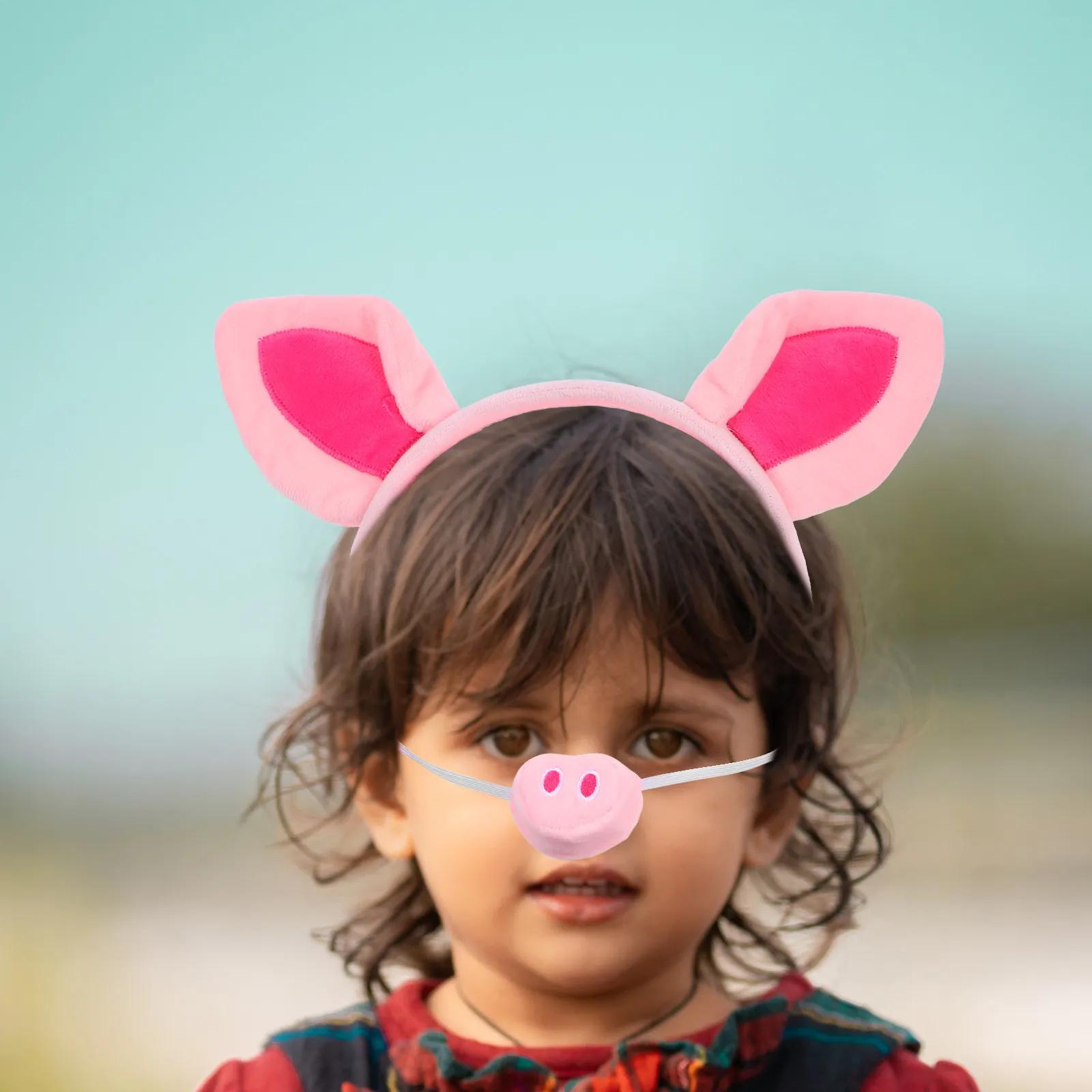 

Комплект из 3 предметов: розовый костюм свиньи (уша, повязка на голову, нос, галстук-бабочка, хвост) для Хэллоуина, косплея и ролевых игр в образе животных