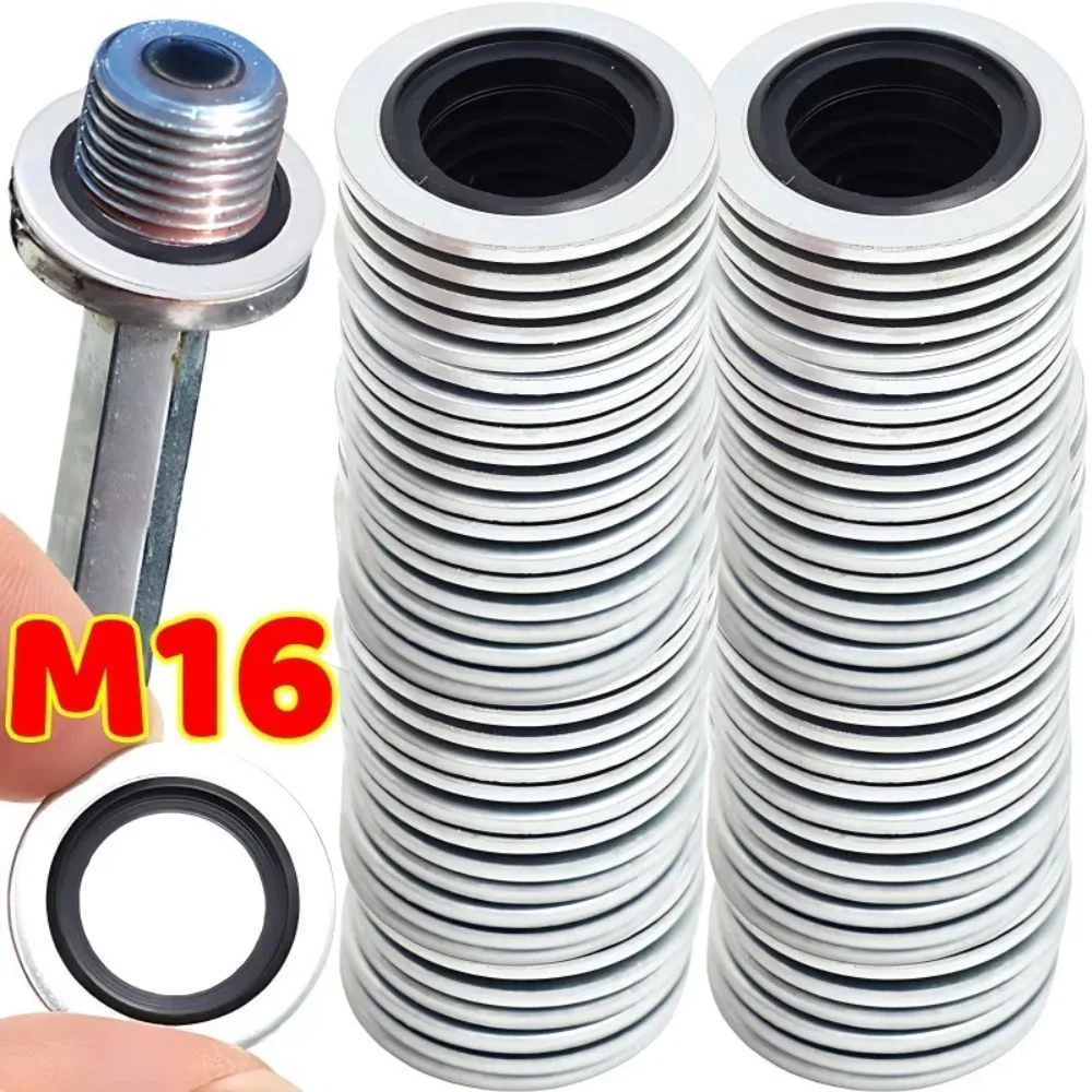 Car Oil Sump Drain Plug Sealing Gaskets Rings Washer OEM110265505R for Peugeot Citroën Renault A6079970345 Auto Accessories - view 2