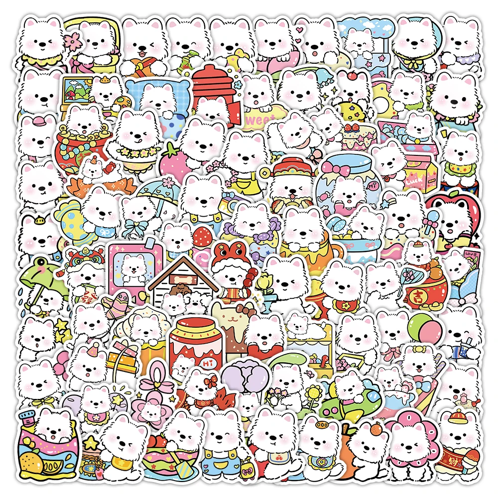 102 pieces West Highland sticker cute pet animals with high appearance quality creative decorative handbook stickers