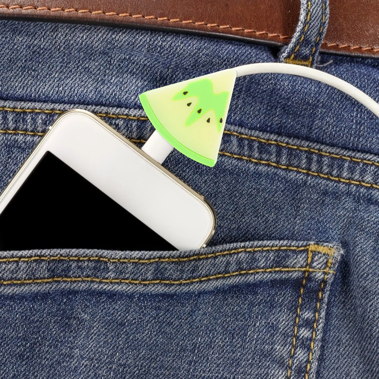9Pcs Lovely Fruit Inspired Cable Protector Sleeve PVC Material Data Line Cover Compatible with Iphone Computers Laptops