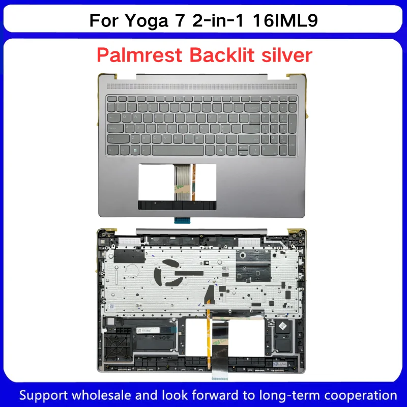 New For Yoga 7 2-in-1 16IML9 Palmrest with keyboard Palmrest with keyboard Backlit silver