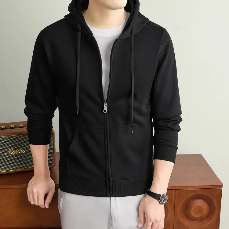 Herren-Kapuzenjacke mit Reißverschluss – Premium-Baumwollmischung, Weich & Langlebig, Unisex Übergrößen-Hoodie für Outdoor und Wandern – Detail 6