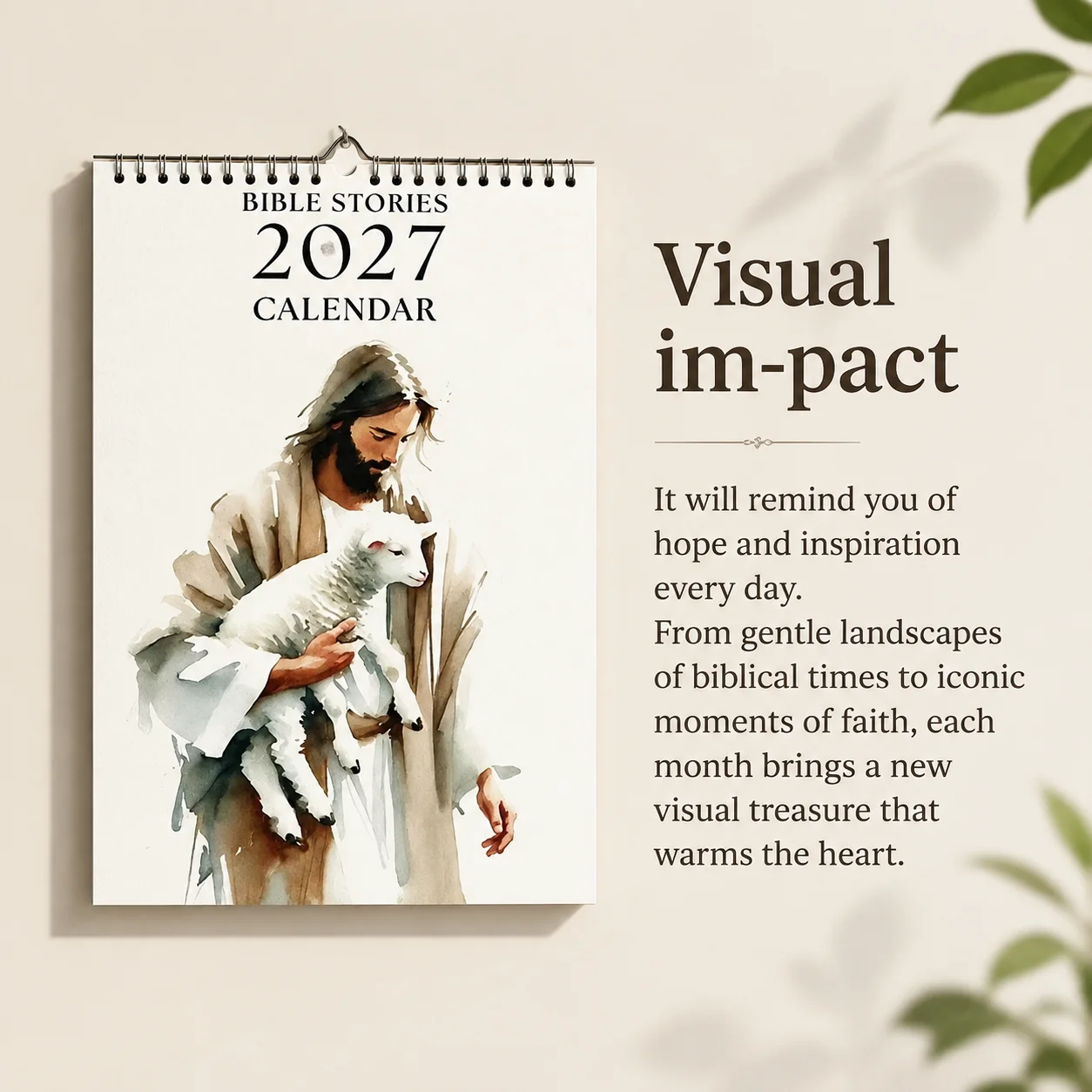 2027 Jesus Christ Calendar 12 Months Stories Wall Calendar 2027 With Inspirational Paintings Practical Monthly Planne for Home