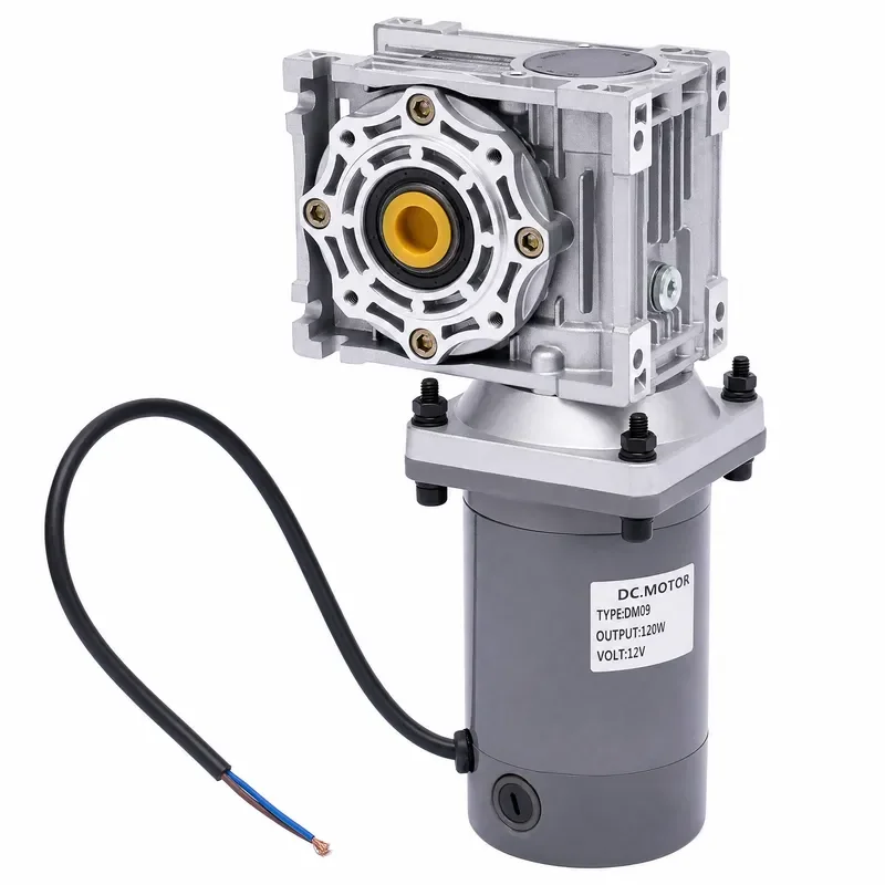200W DC 12V 24V Worm Gear Speed Reducer Gearbox Electric NMRV040 with Motor 1800RPM High Torque Low Noise Industrial