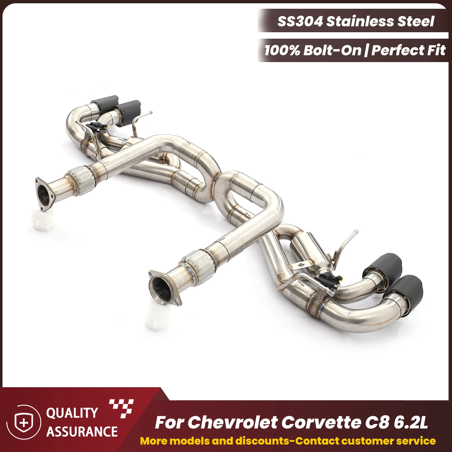 

Supercar Performance Sport Sound ECCF Stainless steel Catback Exhaust for Chevrolet Corvette C8 6.2L Performance Upgrade